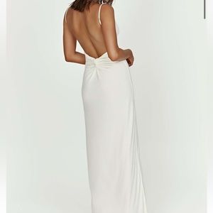 Meshki Darcy Cowl Maxi Dress in color Bone